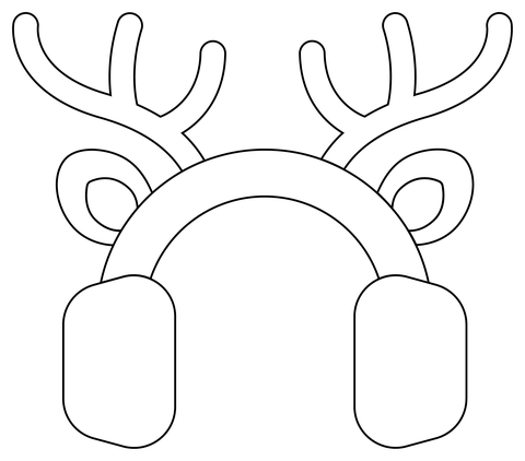 Reindeer Antlers Coloring Page